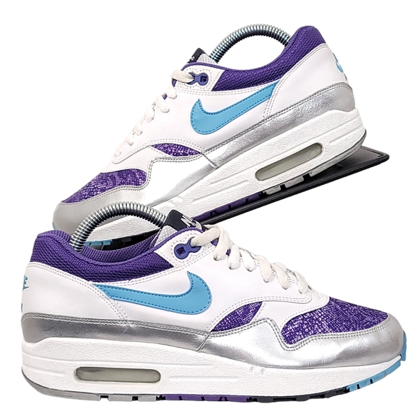 Nike Air Max 1 Silver\ Varsity Purple 8W - Picture 1 of 11